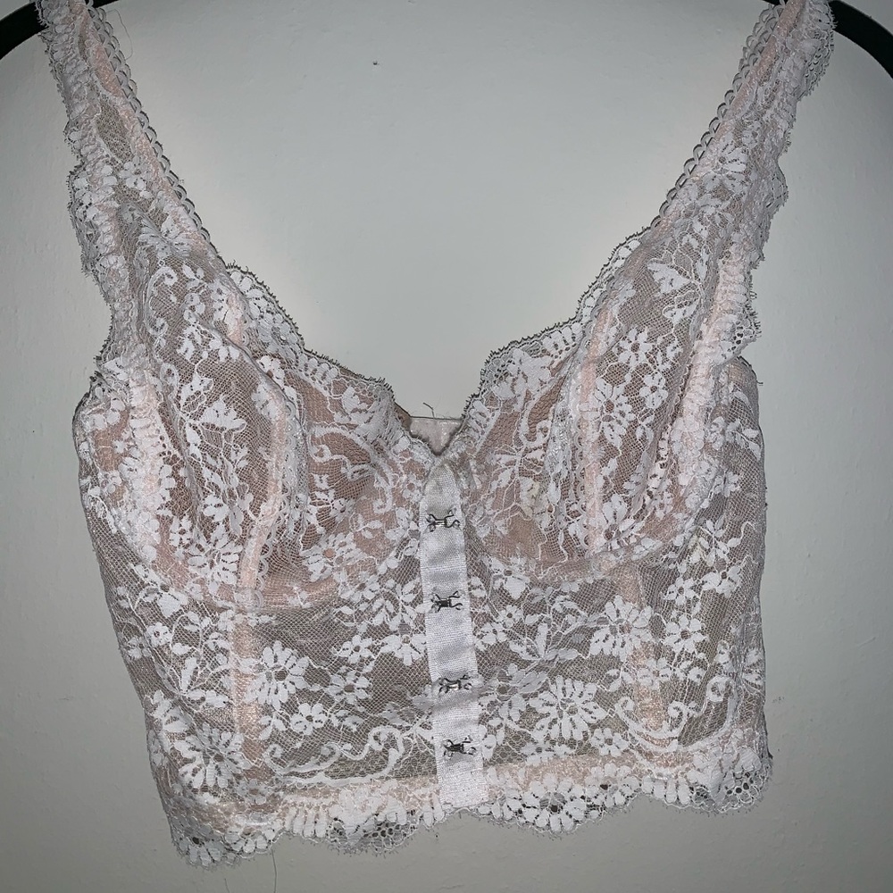 Victoria’s Secret white lace crop top